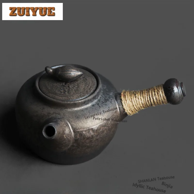 

830ml Kiln-changed Side-handled Teapot Boutique Lotus Tea Infuser Pot Tea Brewing Kettle With Strainer Teaware Collection Gifts