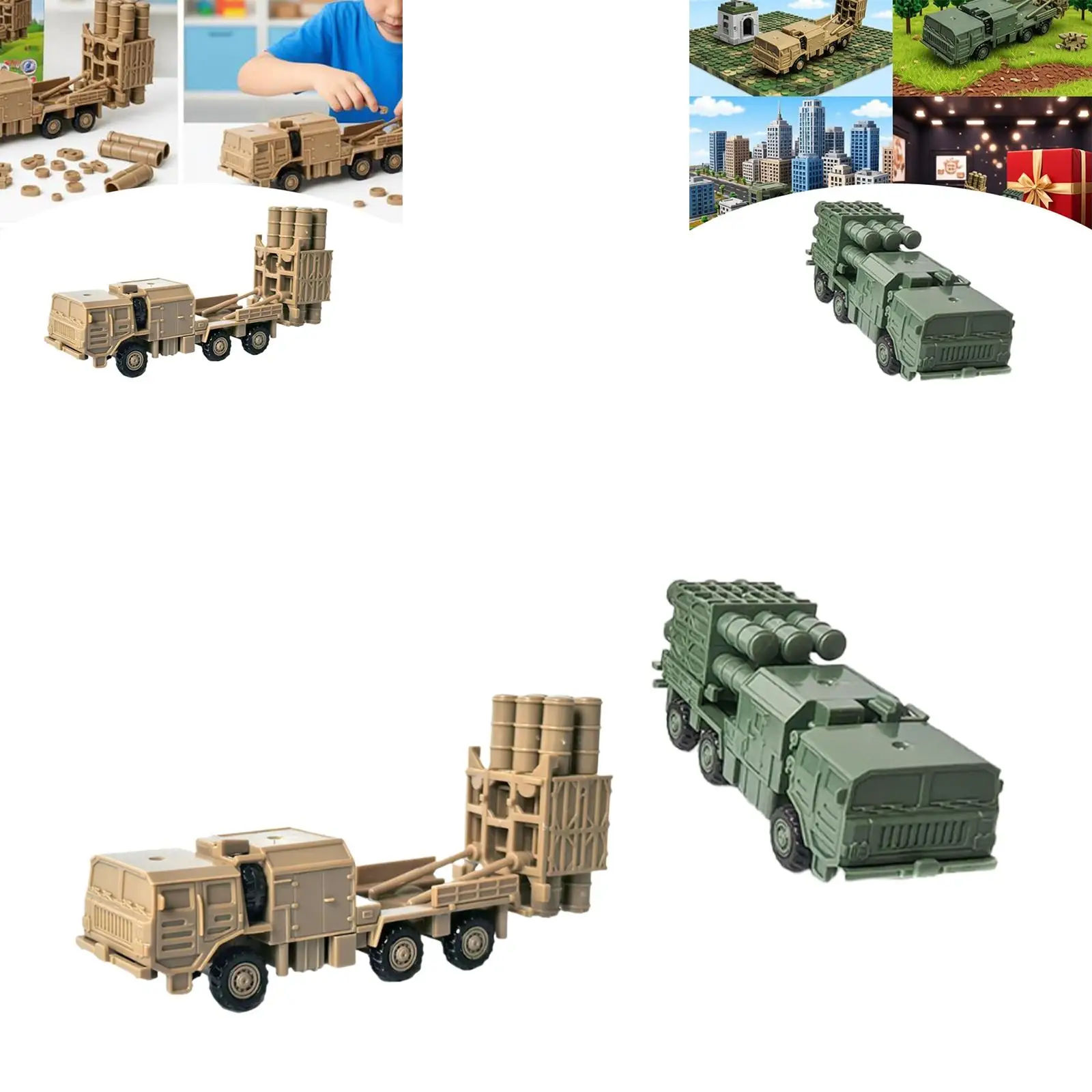 1/144 Armored Truck Model Armored Vehicles Building Kit Transport Truck Toy Tabletop Decor 4D Launcher Trucks for Collection