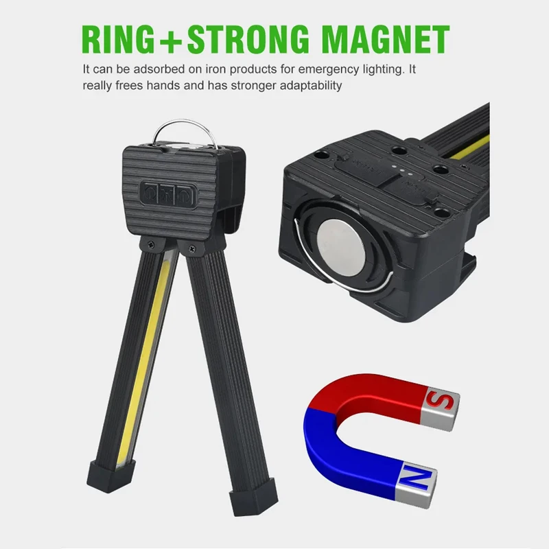 Gym Lamp for Posing,7th Gear Dimming,Portable Magnet LED Flashlight with Hanging Hook,Handheld USB Rechargeable Worklight