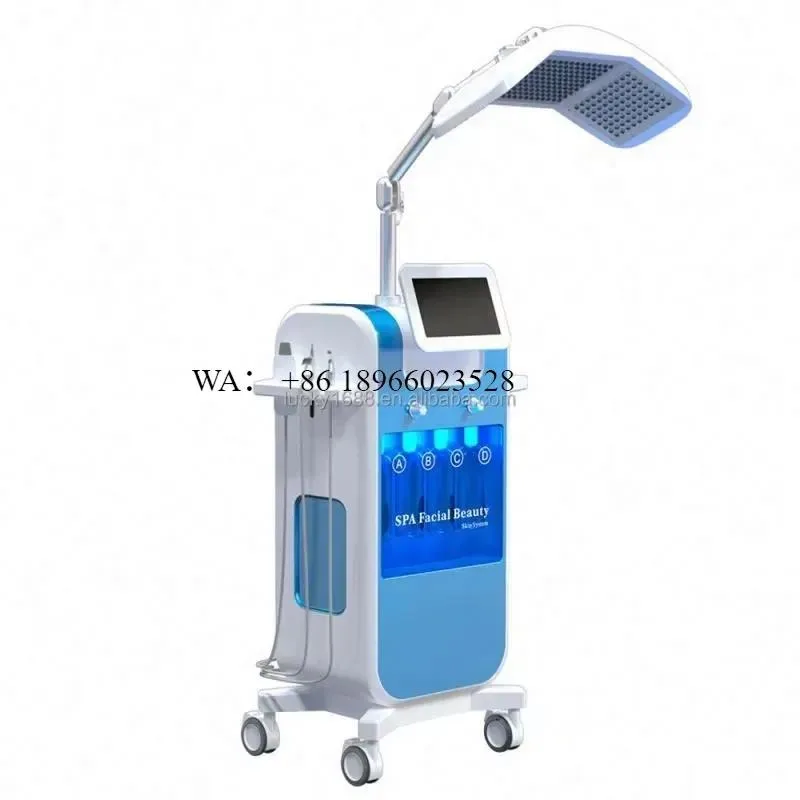 WMWMNU for High Quality Hydro Dermabrasion Oxygen Jet 8 in 1 Aqua Peeling Rejuvenation PDT LED Light Facial