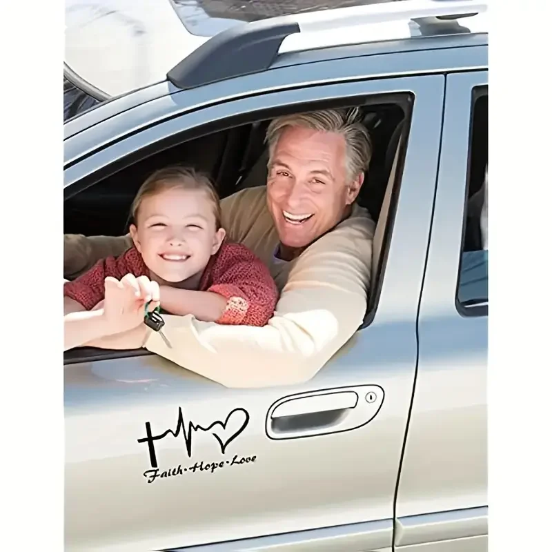 Show Your Faith With A Stylish Hope, Faith, Love Heart Car Decal Sticker