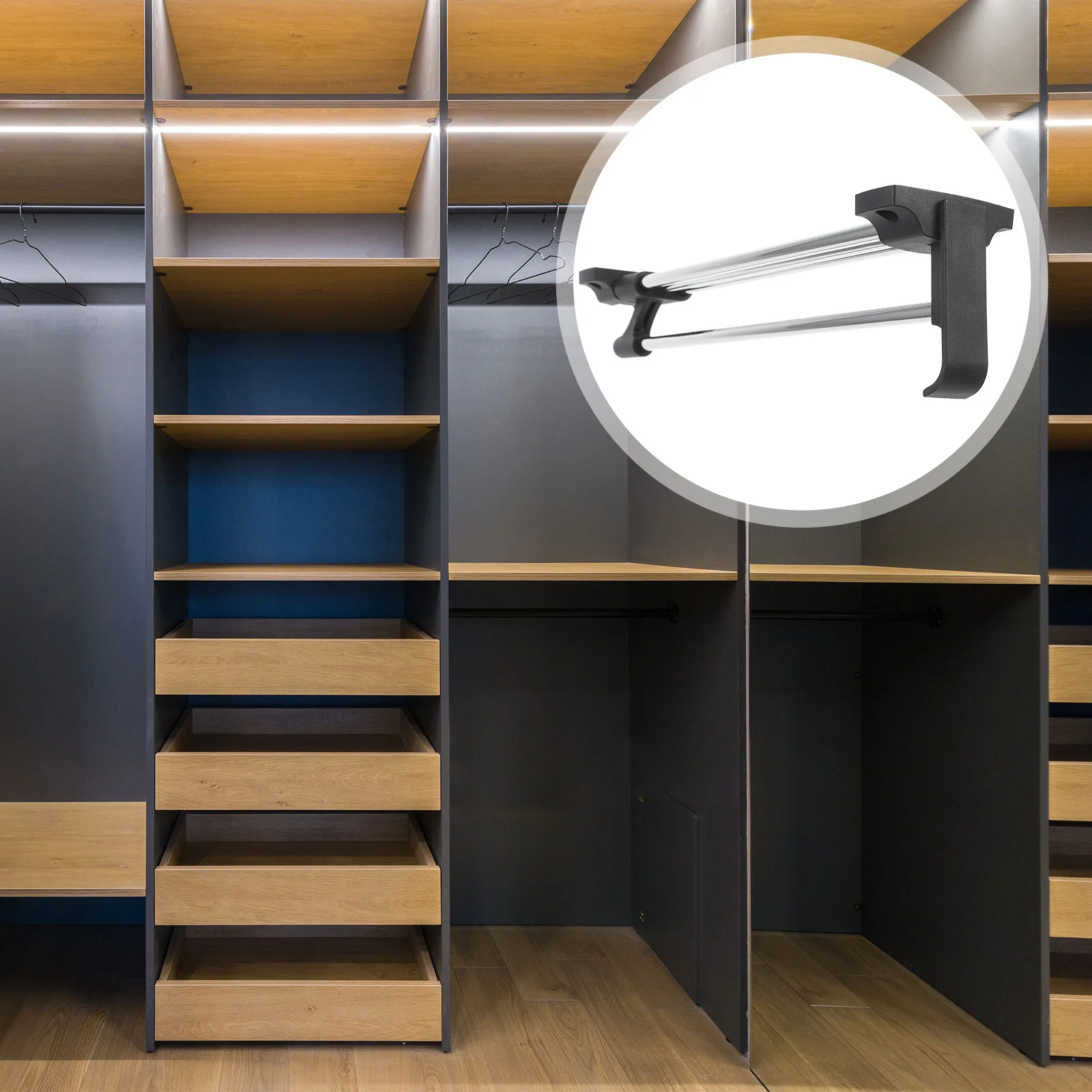 Haste de armário expansível retrátil resistente barra de guarda-roupa haste de suspensão para roupas calças cachecóis extensor de armário ajustável