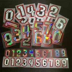 Race Nummers Decoratieve Stickers Autorace Motorfiets Hoofd Stickers Diy Reflecterende Waterdichte Sticker 0123456789 Stickers Refit