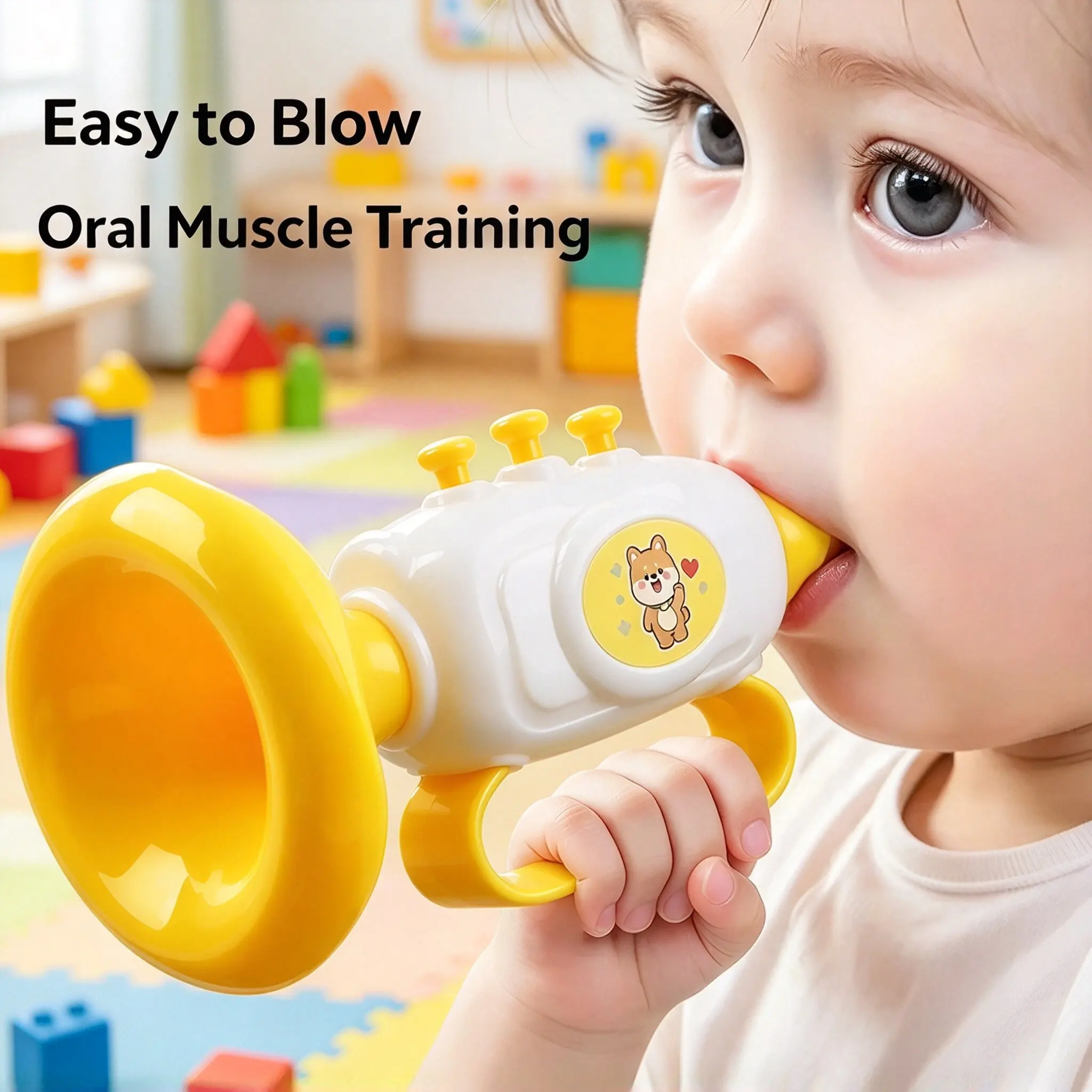 Early Educational Musical Horn Toy For Baby Kids Blowing Whistle Instrument Small Trumpet Toy Birthday Party Gift