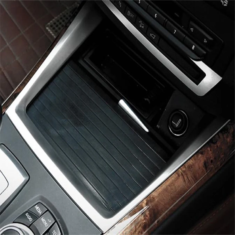 Car Styling Center Console Water Cup Holder Cover Frame Decoration Trim For BMW X5 X6 E70 E71 Interior Sticker Auto Accessorries