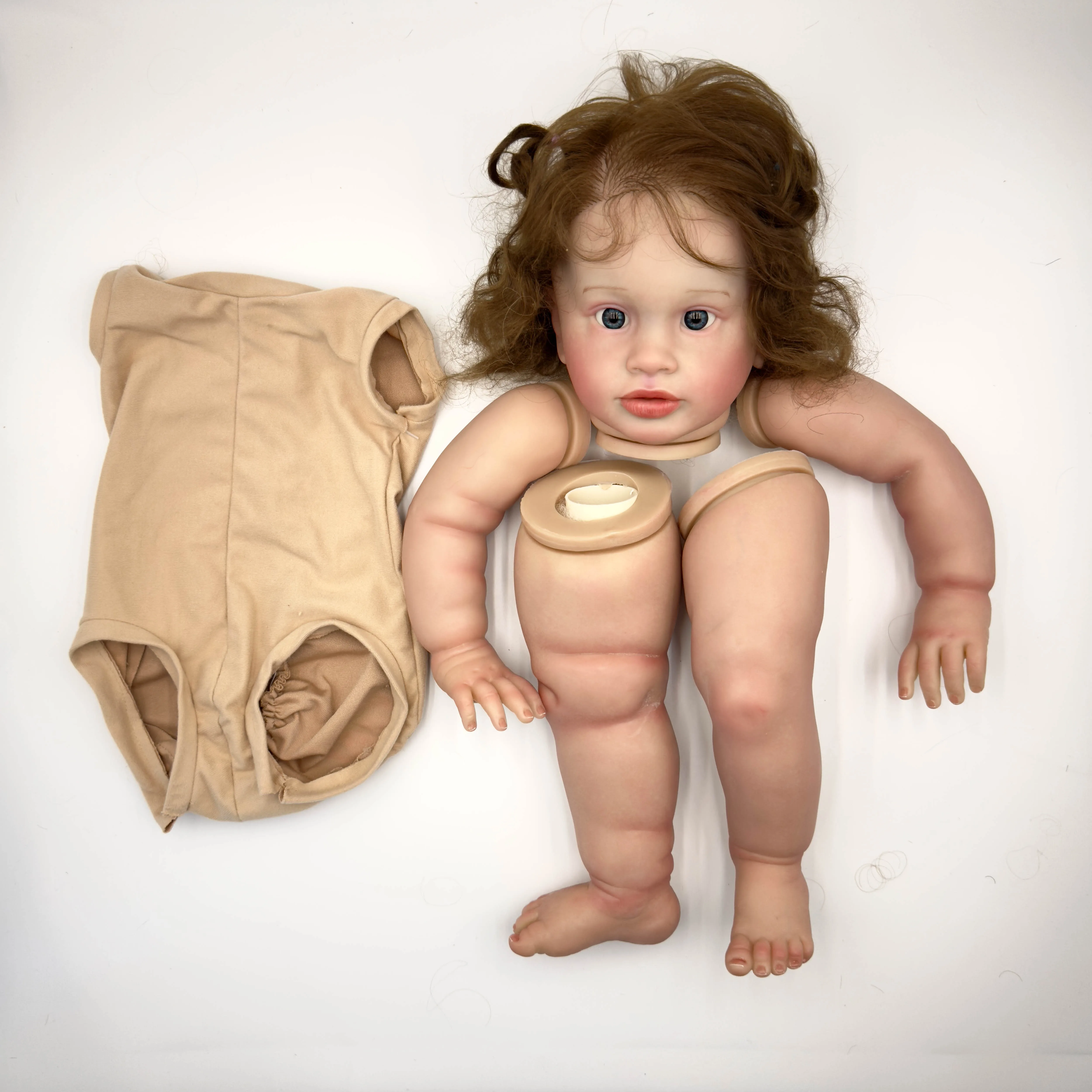 NPK 26-Zoll-Puppenbausatz aus Pippa, lebensecht, unvollendet, mit bemalten Eigenschaften, handgewurzelten Haarpuppenteilen für Sammler