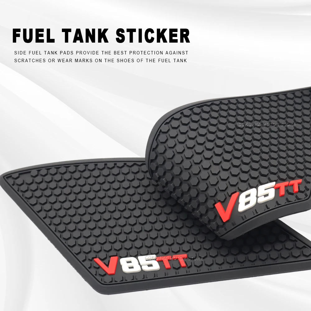 Moto Moto V85TT V85 TT motosiklet aksesuarları için kaymaz yan yakıt tankı çıkartmalar kauçuk ped Sticker