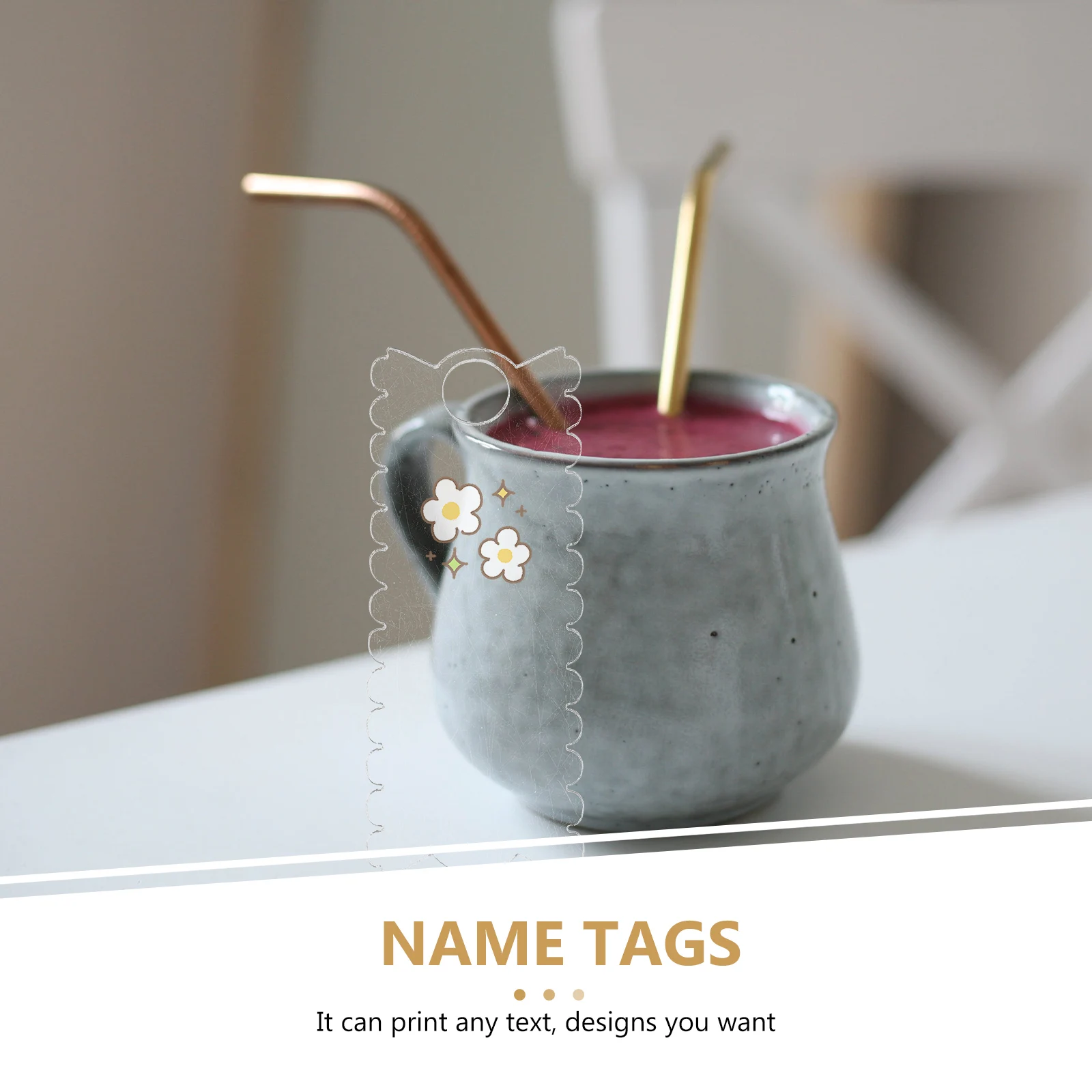 

10Pcs Tumbler Cup Name Tags Acrylic Blank Plates Protective Film Both Sides DIY Personalize Your Drink Bottles with Style