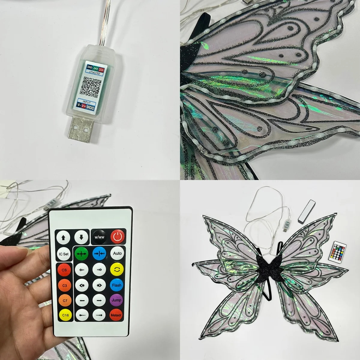 Nowatorski prezent: skrzydła LED wróżki dla dziewczynki, skrzydła motyla LED, strój do tańca, świecące skrzydła anioła, kostium na występy sceniczne.