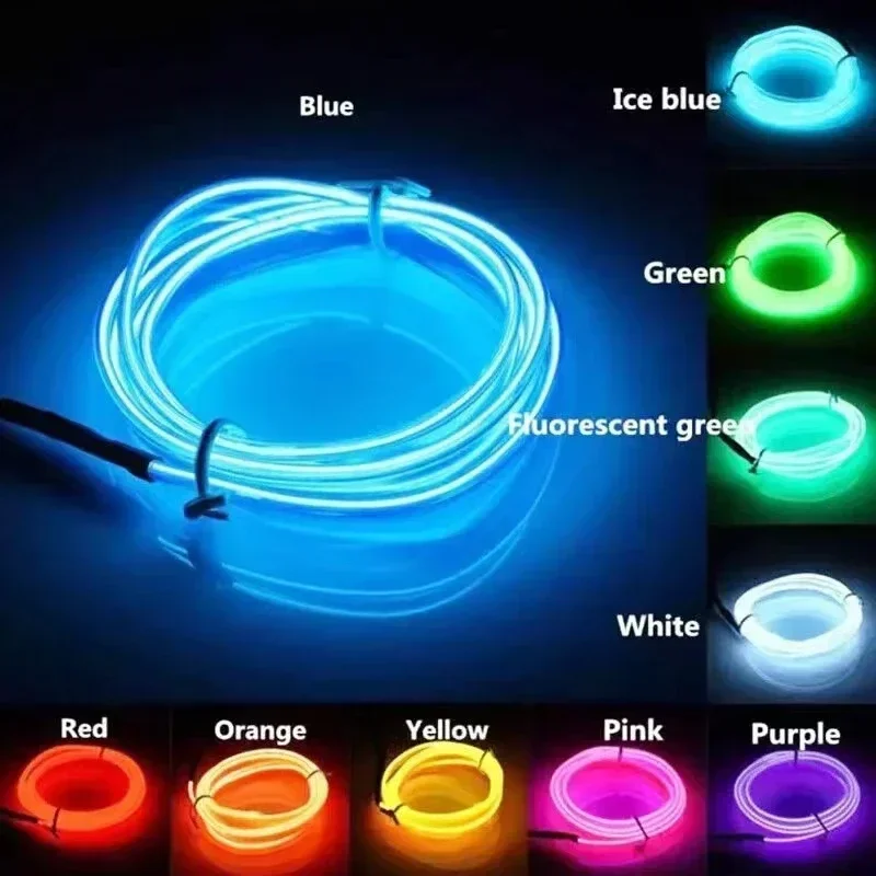 RGB Car Interior LED Light Strip Ambient Neon Invisible Light USB Fiber Optic Atmosphere Lamp Support Control Colorful