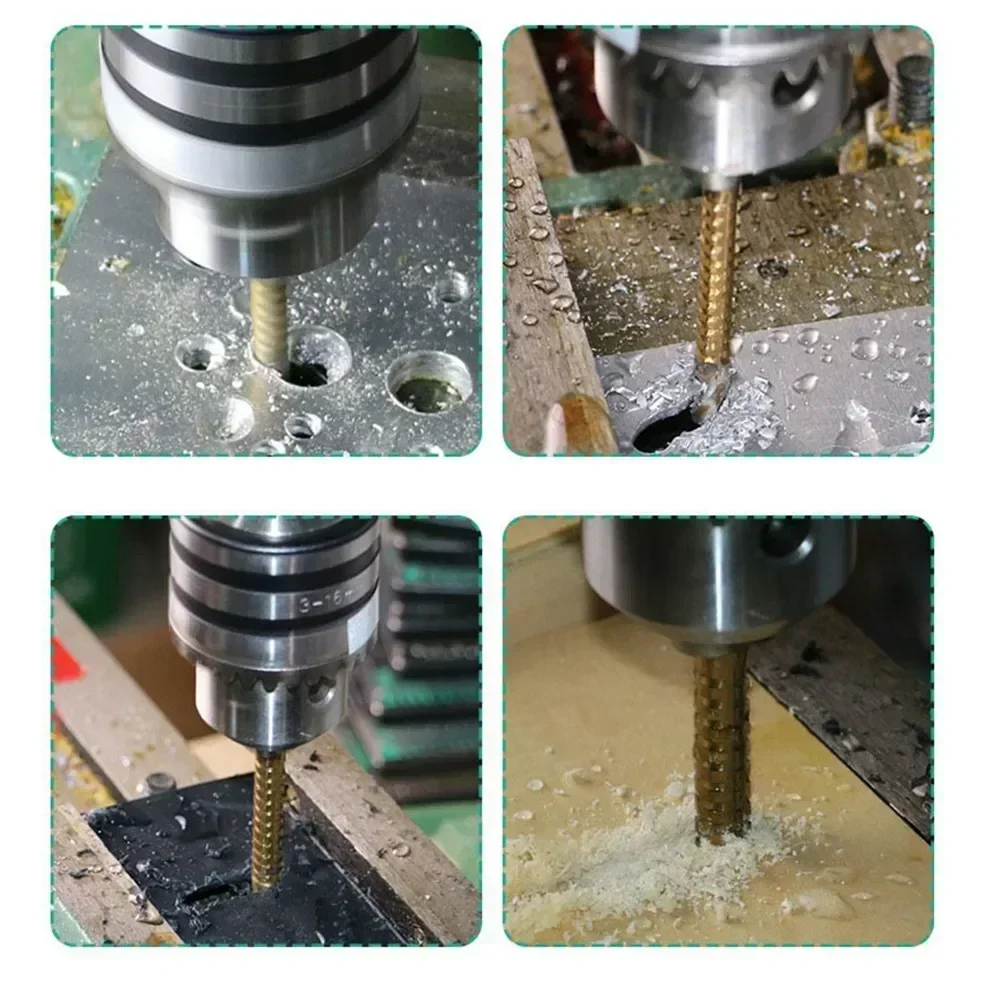 Broca métrica composta da torneira dos bocados de broca do parafuso para o plástico de madeira do metal 3-8mm revestido titânio conjunto do bocado de broca do cobalto de 3 pces hss