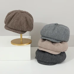 Boina Vintage para niños, sombrero para niñas, Otoño Invierno, gorro de lana para bebés, sombreros para vendedor de periódicos, gorra para niños, accesorios para niños de 2 a 6 años