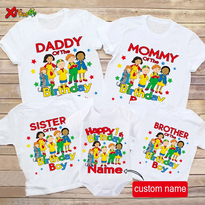 Family Shirts Matching Outfits Personalized Caillou\'s Birthday Party Shirt BROTHER Boys Clothing Children Clothes MOMMY Outfits