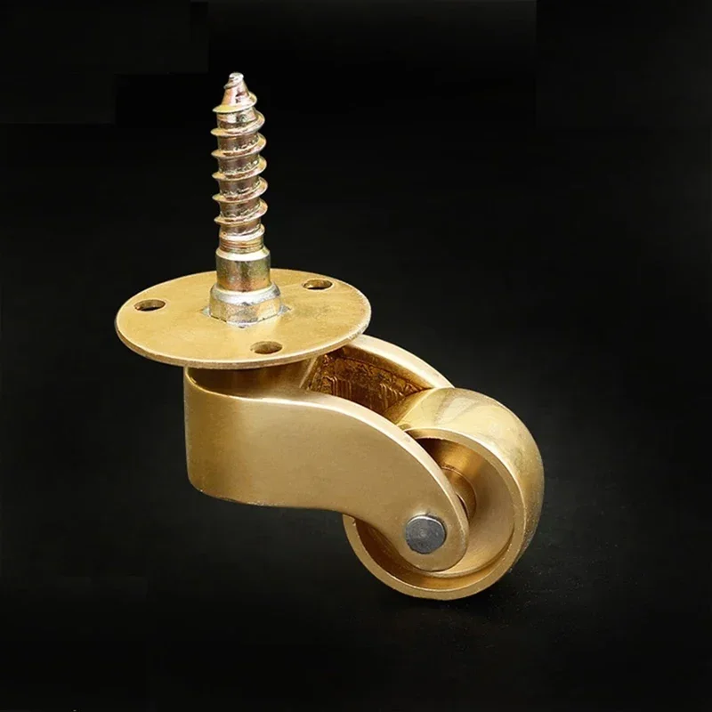 4Pcs/Lot  Polished Solid Brass Cup Caster Swivel Castor