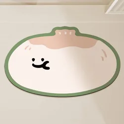Cartoon Shaped Diatomaceous Earth Floor Mat Quick Drying Water Absorption Bathroom Entrance Foot Rugs Bedroom Entrance Carpet