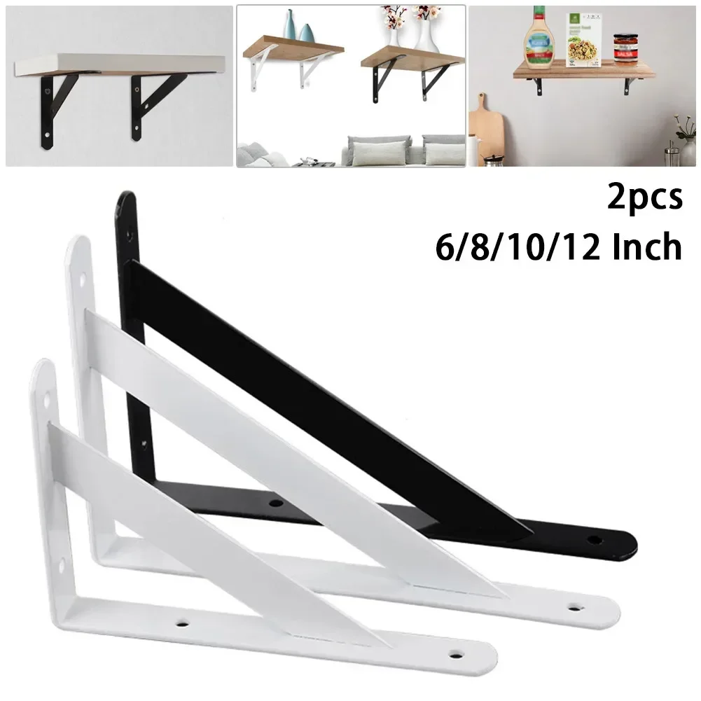 Stable New Shelf Brackets Tripod Garden Shelf Kitchen Shelf L Shape Metal Thickened Triangle Wall 2pcs Bookshelf