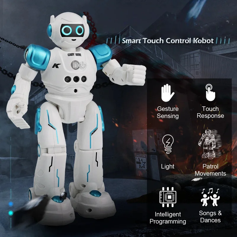 AI Remote Control Robot Gesture Control Programmable Touch Interactive Toy Sings Dances Patrol For Kids