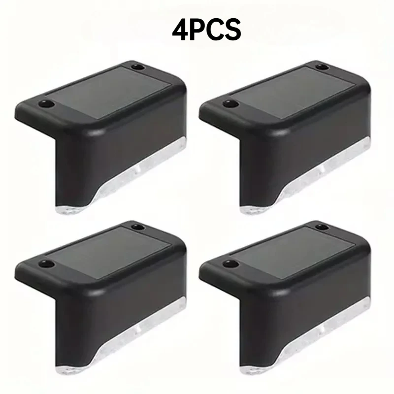 Aurooso 4PCS LED Solar Stair Light Waterproof Passage Courtyard Guardrail Step Lamp Outdoor Garden Borders Terrace Decor