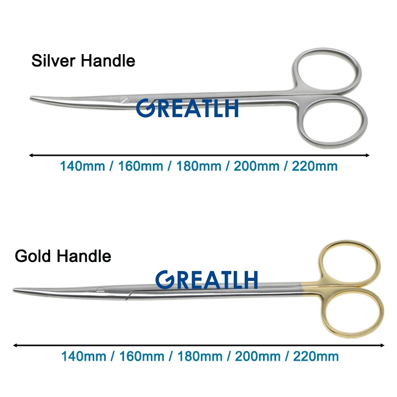 GREATLH 140-220mm Gold Handle Scissors Cutting Tonsil Non-damaged Vocal Cord Cutter Scissors Medical Pet Veterinary Instrument - Image 6