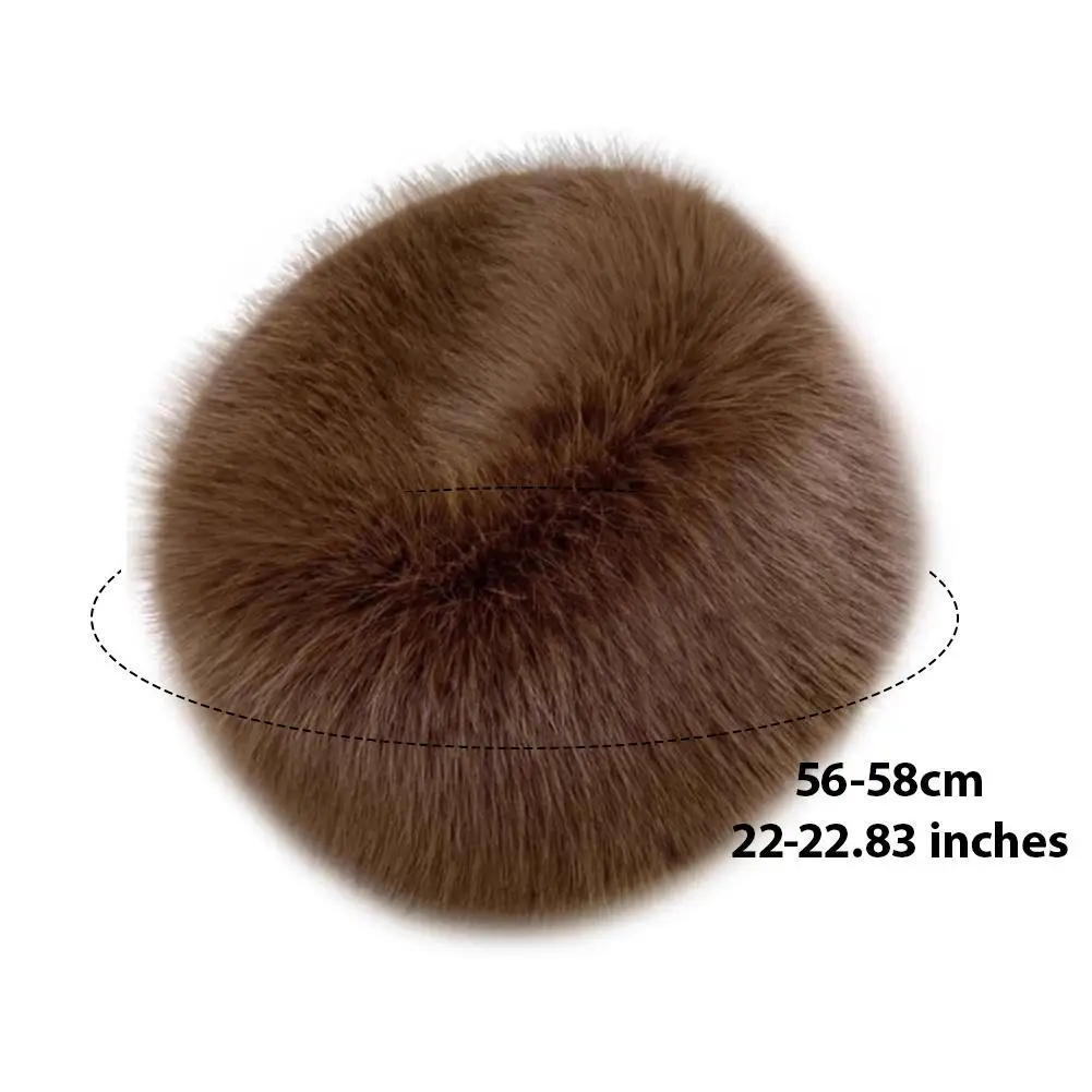 Chapéu mongol de pelúcia inverno quente chapéu de pele do falso macio elástico gorros à prova de frio orelha mais quente à prova de vento ajustável headbands para mulher