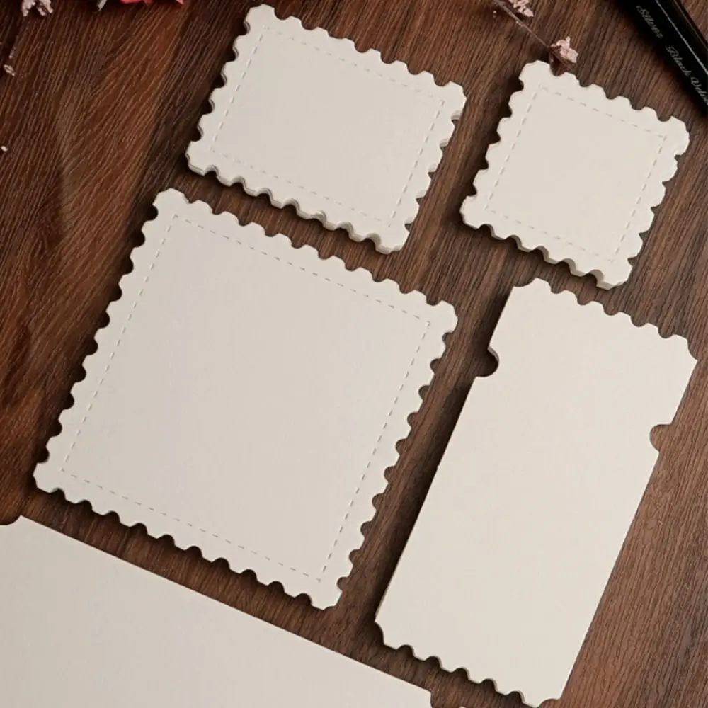 

25pcs Stamp/Ticket Stub Shape Watercolor Paper Blank Design Fine Lines Art Papers Hand-drawn Style Card Bookmarks Stationery Use