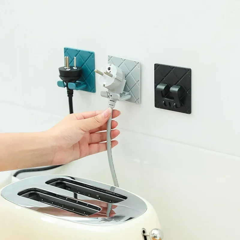 Plug Wire Socket Holder Hook Plug Cable Organizer For Living Room Study Kitchen Toilet Laundry Room Office Desk Power USB Hooks