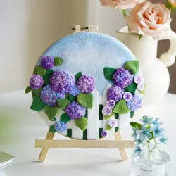 CHENISTORY Funny DIY Wool Felting Painting Embroidery Kit Creative Flowers Needle Wool Stitch For Adults Kids
