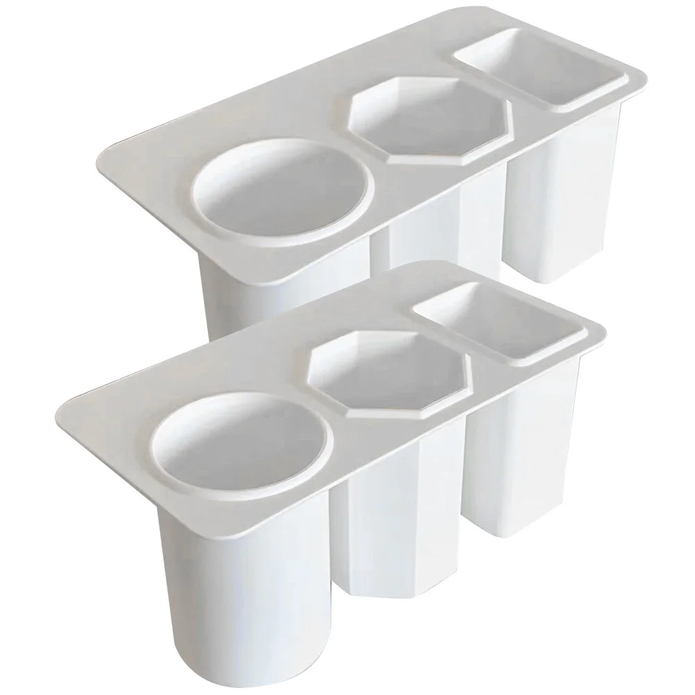 2 قطعة منظم قرطاسية سطح المكتب لاصق صندوق تخزين مكتبي قلم رصاص فرشاة للمكياج حامل حاوية بلاستيكية متعددة الشبكة لـ #5