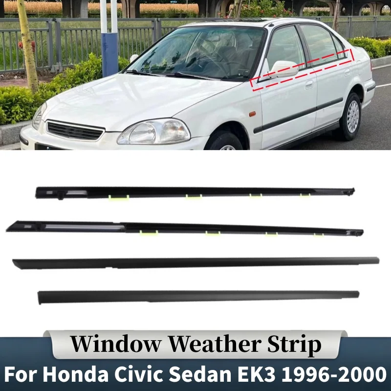 Auto Window Weather Strip Accessories Waterproof Pressure Strip Sealing Strip For Honda Civic Sedan EK3 1996-2000 72410-S04-003