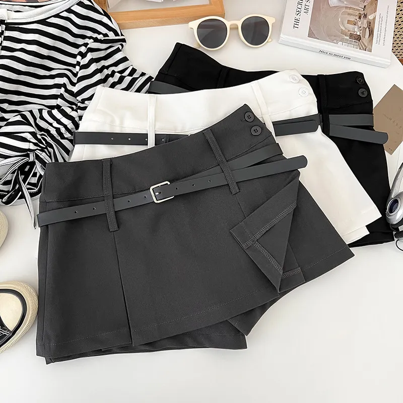 Women Grey Pleated Mini Skirt Y2K Gyaru Shorts Skirt Korean Style Stylish High Waist A-line Skirt for Women Clothes Summer 2026