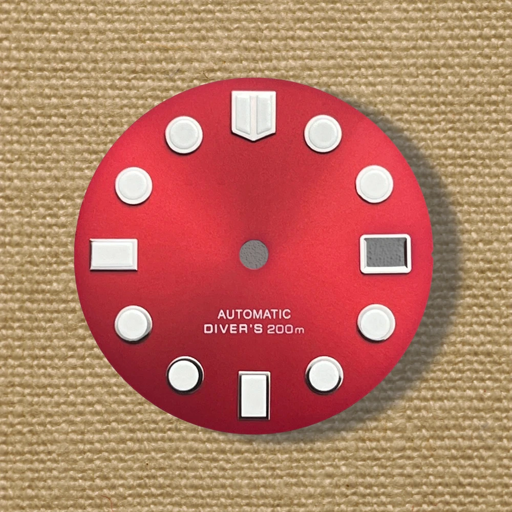 Popular 28.5mm S logo matte dial, suitable for NH35/NH36/4R/7S movement green night light diving high-quality watch modification