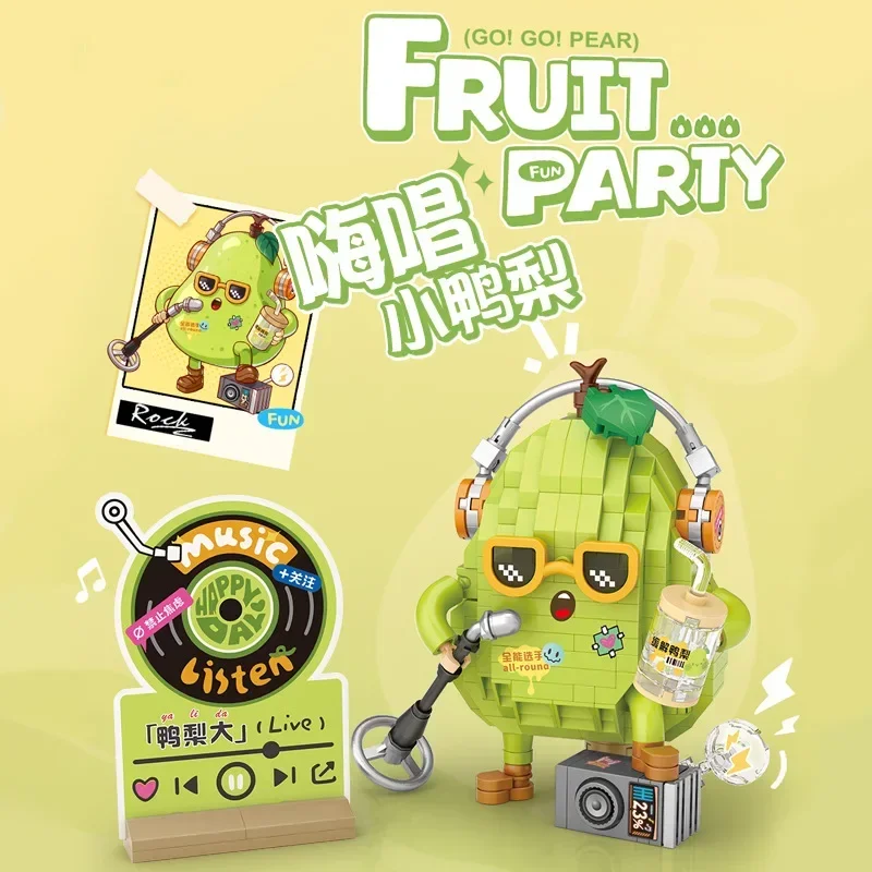 Banana Bausteine Spielzeug Obst Ananas Apfel Birne Modell Ziegel Hause Dekorative DIY Montage Mini Ziegel Spielzeug für Kinder Geschenk