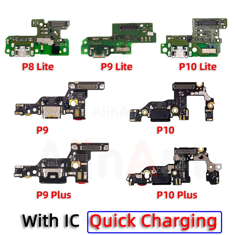 Aiinant Dock USB Charger Connector Mic Charging Port Board Flex Cable For Huawei P8 P9 P10 Lite Plus 2016 2017 Phone Parts