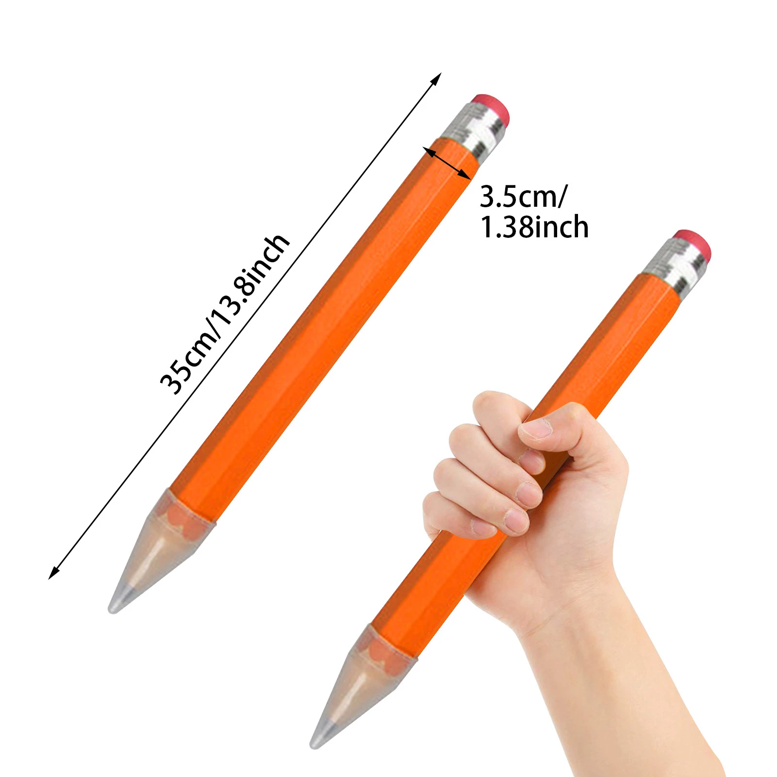 Wood Jumbo Pencil Funny Giant Pencil With Big Eraser 14in Long Giant Pencils For Kids Preschoolers Toddlers Kindergarten