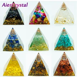 Natural Crystals Stone Orgone Energy Pyramid Rose Quartz Reiki Chakra Meditation Tool Home Decor Christmas 1.57inch Pyramid