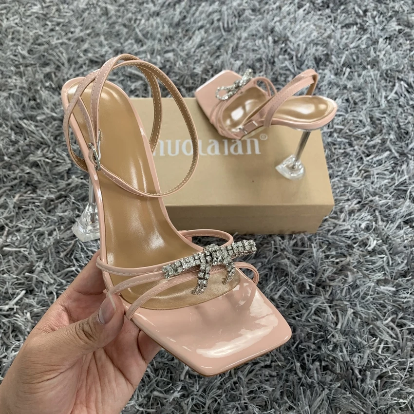 2022 Summer women sandals ankle strap high heel shoes for women sexy peep toe high heels sandals party wedding shoes woman