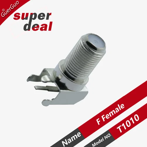 Imagen 2 del producto Conector de enchufe de TV de Cable CATV de Metal en PCB, conector hembra F de ángulo recto, adaptador Coaxial MountRF de soldadura, 1 ud.