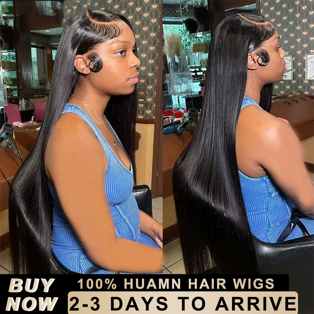 

30 40 Inch 250 Density Bone Straight 13X6 Hd Lace Frontal Wig 13X4 Transparent Lace Front Pre Plucked Black 100% Human Hair Wigs