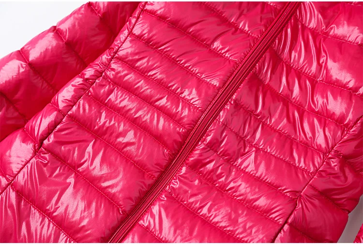 Plus Size Ultra-light Thin Down Jacket Women Long Autumn Winter Slim Hooded Warm White Duck Down Coat Women Packable Outerwear
