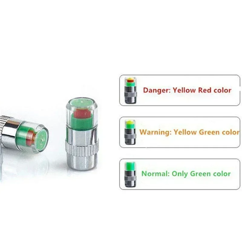 Set di 4 Sensori per Pressione Pneumatici Auto, Strumento di Monitoraggio e Allarme, Indicatore di Pressione Aria