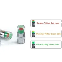 4Pcs Car Tire Pressure Guage Cap Sensor Indicator Alert Monitoring Tool Tyre Cap Indicator Alert Air Pressure Gauge 6