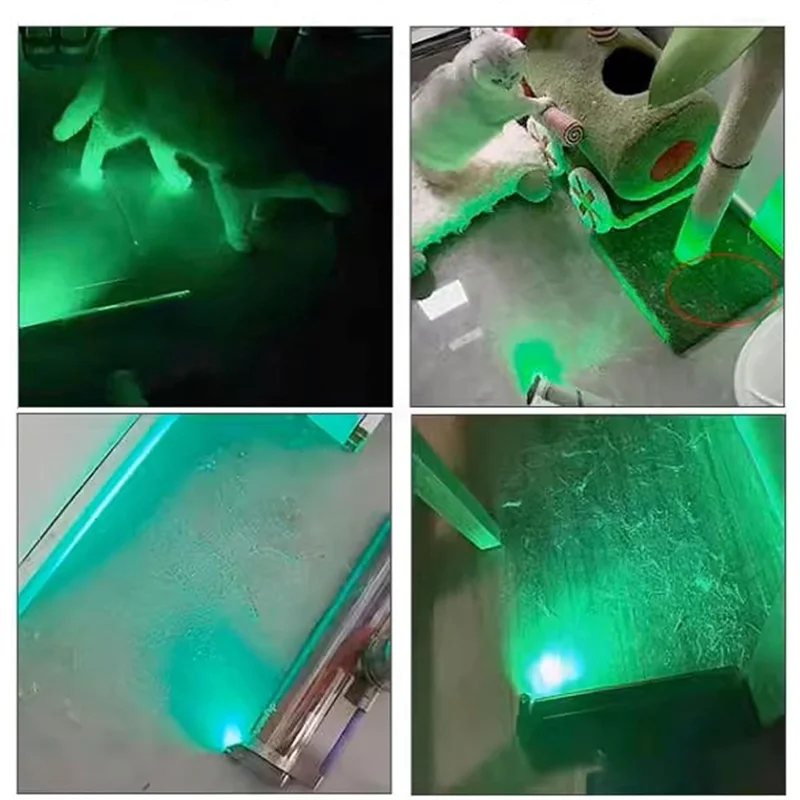 YCOC-مكنسة كهربائية قابلة لإعادة الشحن عرض الغبار الضوء الأخضر مرفق الضوء لكشف الحيوانات الأليفة الفراء القط الشعر فراغ مصباح عالمي