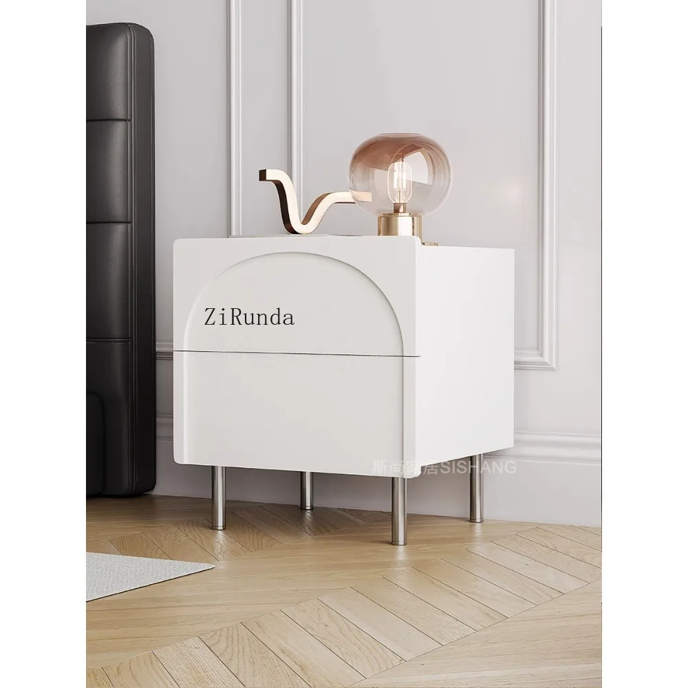 Black bedside table solid wood creative high-end small locker