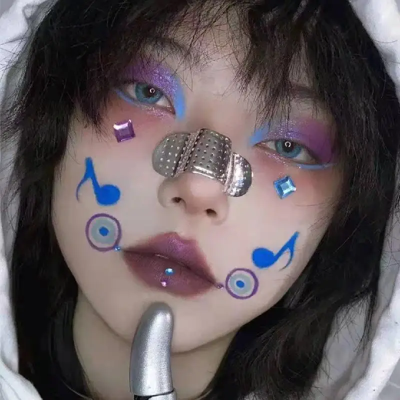 Piercing de Nariz Punk, Clip de Nariz Metálico Tipo Tiritas, Anillo de Nariz Falso Estilo Hip Hop, Clip para Nariz Sin Perforación, Joyería Facial, Accesorio de Moda Peculiar