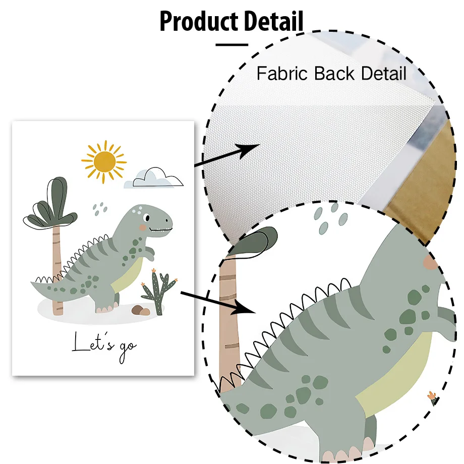 Jurassic Period Dinosaur Earth Custom Baby Name Wall Art Canvas Painting Nordic Posters And Prints Wall Pictures Kids Room Decor