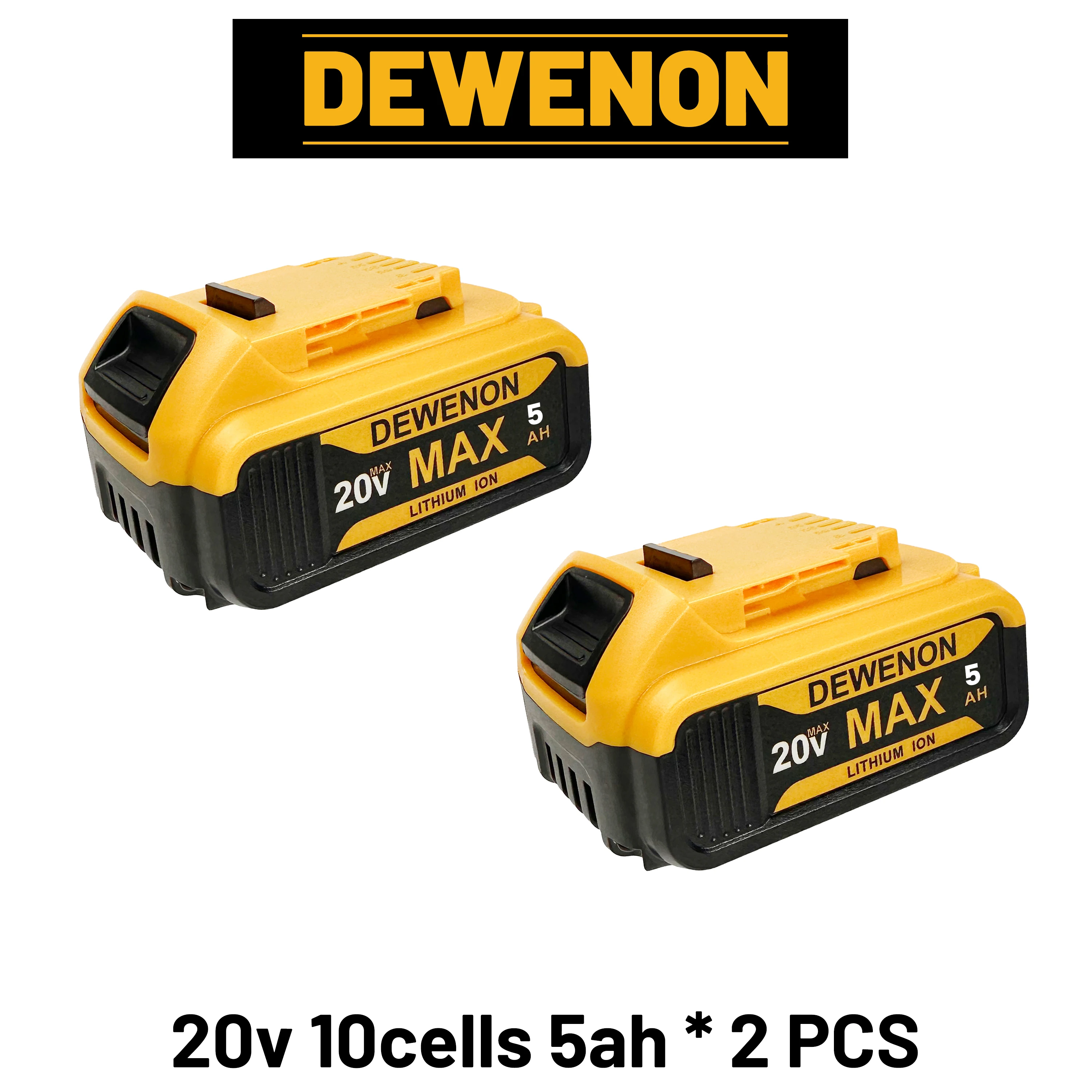 

100% Genuine for Dewalt 20V Battery 5AH 6AH Rechargeable Lithium Ion Battery for Dewalt DCB200 Power Tool Replacement Battery
