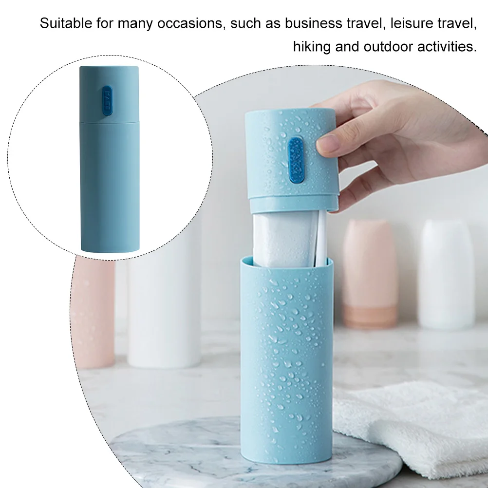 Toothpaste Storage Box Toothbrush Container Holder Case Portable Blue Travel Size Simple Design Sturdy Material Non Scratch