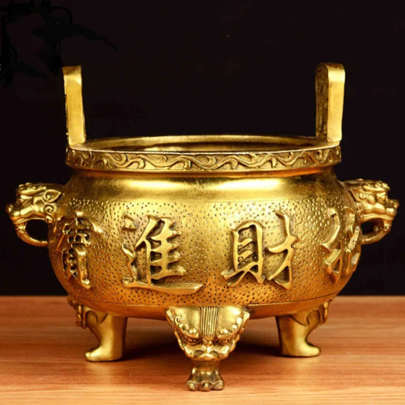 

Brass Incense Burner for Wealth God Incense Holder Incense Burner for Wealth Seeking Brass Incense Burner Buddhist Supplies Sand