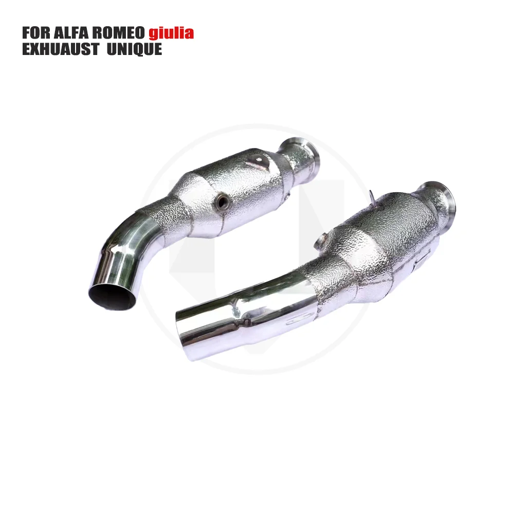 

UNIQUE Exhaust Manifold High Flow Downpipe for AlfaRome giulia 2.9t Car Accessories With Catalytic Converter Header Catless Pipe