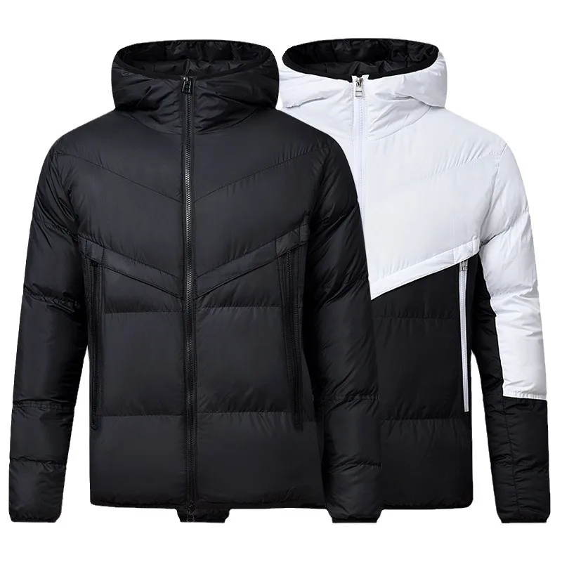 Large Size Cotton Jacket Men's New Winter Coat Cotton Jacket Trendy Casual Autumn and Winter Warm Hooded Down Cotton Jacket